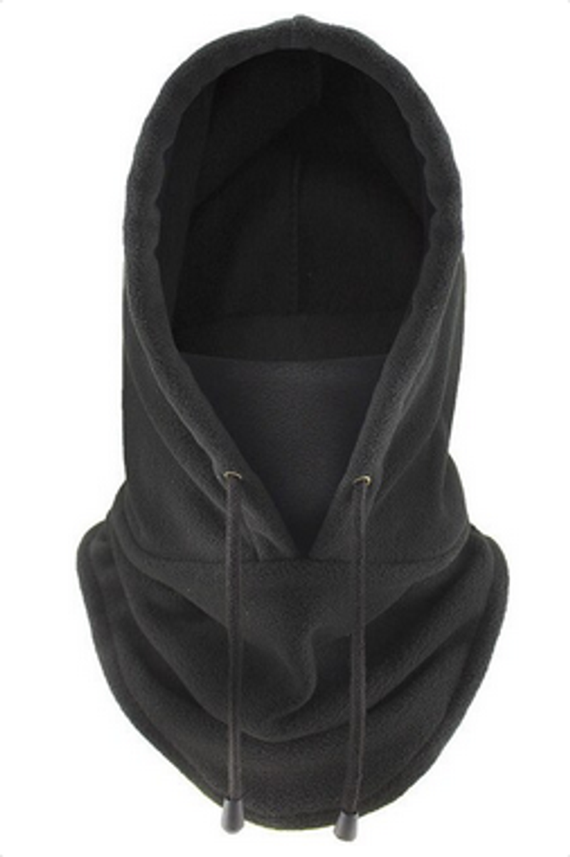 Kaptur z polaru z kołnierzem - czarny